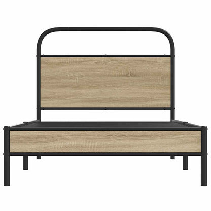 Bed Frame Without Mattress 90x200 cm Smoked Oak Engineered Wood