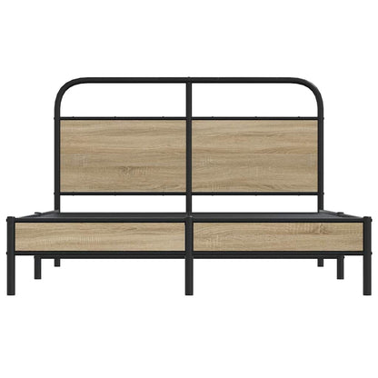 Bed Frame Without Mattress 140x200 cm Smoked Oak Engineered Wood