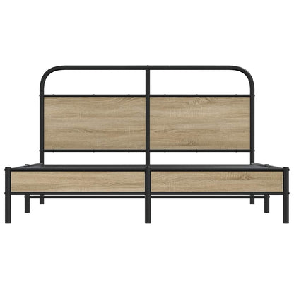 Bed Frame Without Mattress 150x200 cm Smoked Oak Engineered Wood