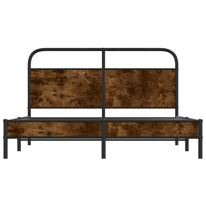 Bed Frame Without Mattress 160x200 cm Smoked Oak Engineered Wood