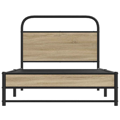 Bed Frame Without Mattress 100x190 cm Smoked Oak Engineered Wood