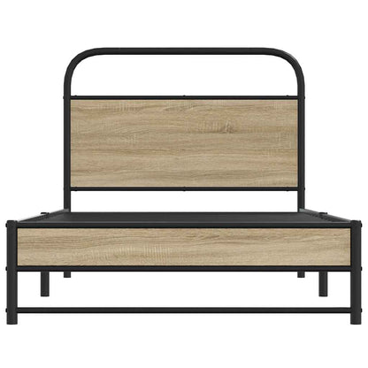 Bed Frame Without Mattress 100x200 cm Smoked Oak Engineered Wood
