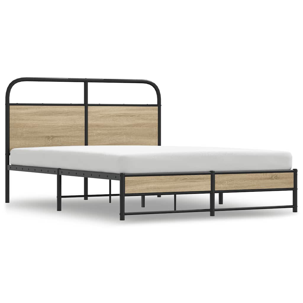 Bed Frame Without Mattress 120x200 cm Smoked Oak Engineered Wood