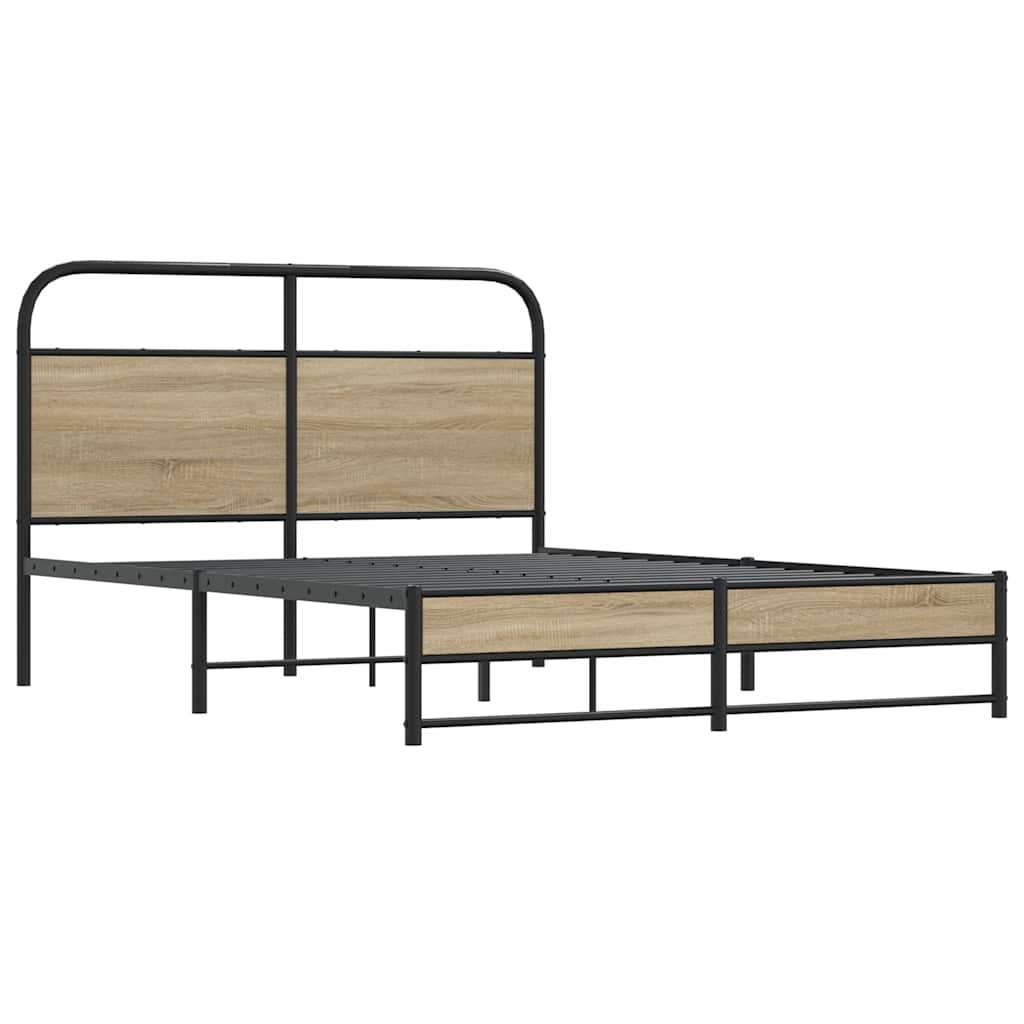 Bed Frame Without Mattress 120x200 cm Smoked Oak Engineered Wood