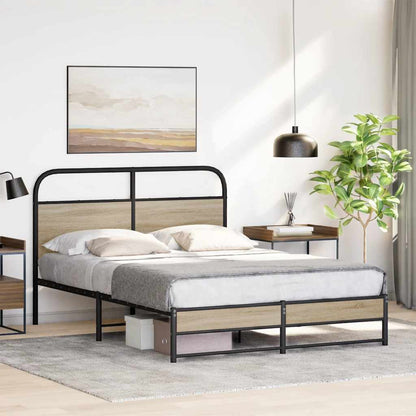 Bed Frame Without Mattress 120x200 cm Smoked Oak Engineered Wood