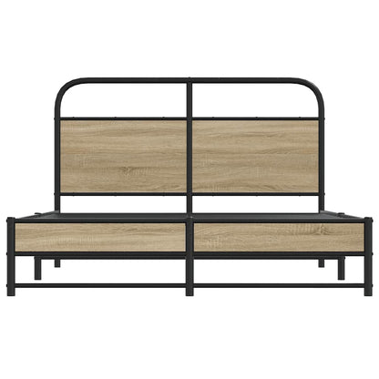 Bed Frame Without Mattress 120x200 cm Smoked Oak Engineered Wood