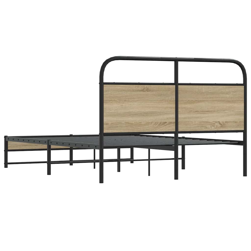Bed Frame Without Mattress 120x200 cm Smoked Oak Engineered Wood