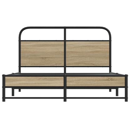 Bed Frame Without Mattress 135x190 cm Smoked Oak Engineered Wood
