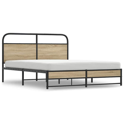Bed Frame Without Mattress 150x200 cm Smoked Oak Engineered Wood