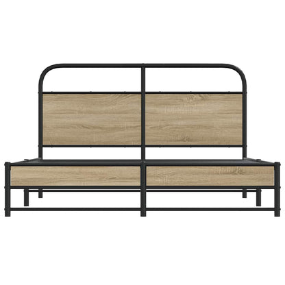 Bed Frame Without Mattress 150x200 cm Smoked Oak Engineered Wood