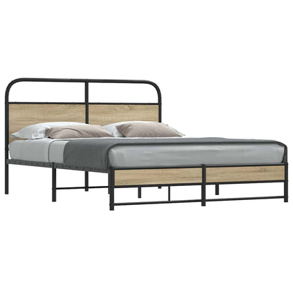 Bed Frame Without Mattress 150x200 cm Smoked Oak Engineered Wood