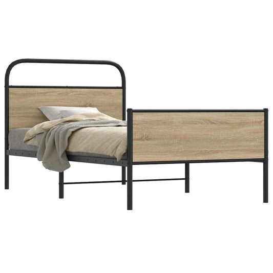Bed Frame without Mattress 90x190 cm Sonoma Oak Engineered Wood