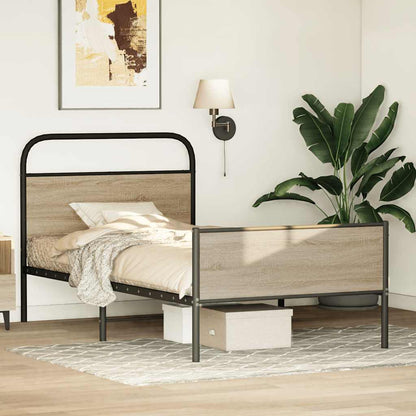 Bed Frame without Mattress 100x190 cm Sonoma Oak Engineered Wood