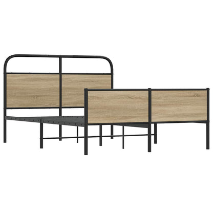 Bed Frame without Mattress 140x190 cm Sonoma Oak Engineered Wood