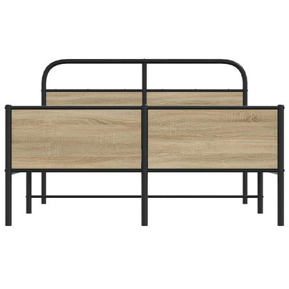 Bed Frame without Mattress 140x190 cm Sonoma Oak Engineered Wood