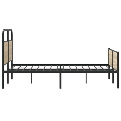 Bed Frame without Mattress 140x190 cm Sonoma Oak Engineered Wood