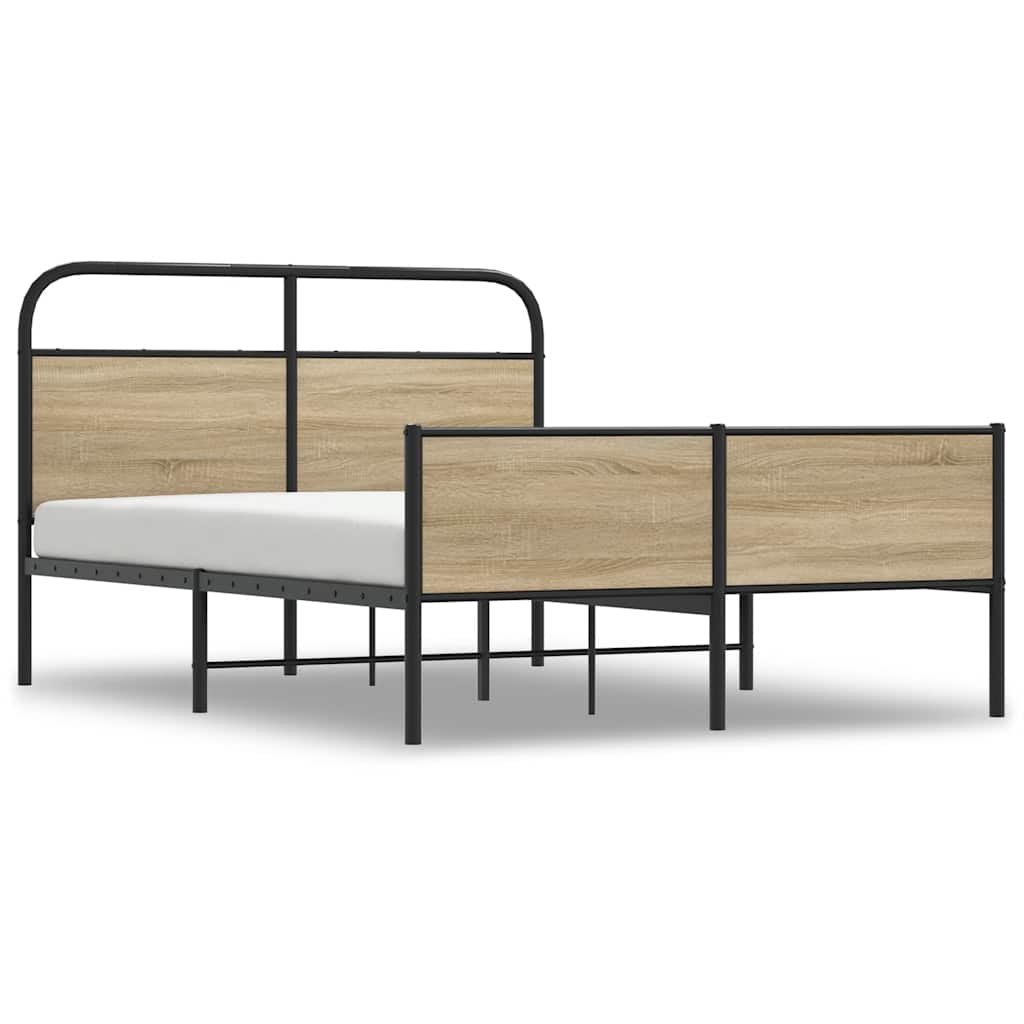 Bed Frame without Mattress 140x200 cm Sonoma Oak Engineered Wood