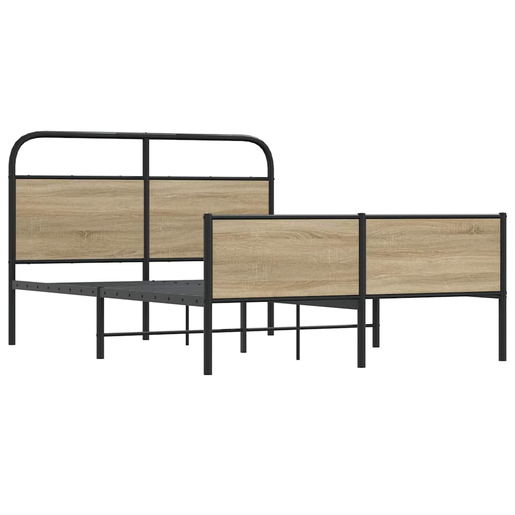 Bed Frame without Mattress 140x200 cm Sonoma Oak Engineered Wood
