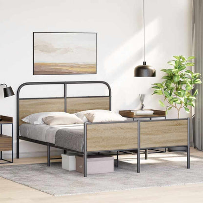 Bed Frame without Mattress 140x200 cm Sonoma Oak Engineered Wood