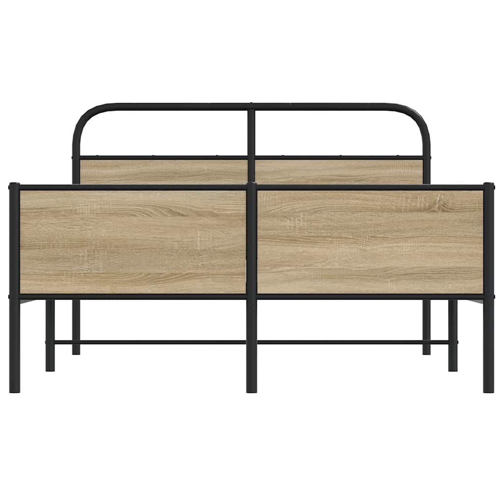 Bed Frame without Mattress 140x200 cm Sonoma Oak Engineered Wood