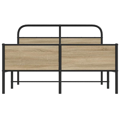 Bed Frame without Mattress 140x200 cm Sonoma Oak Engineered Wood