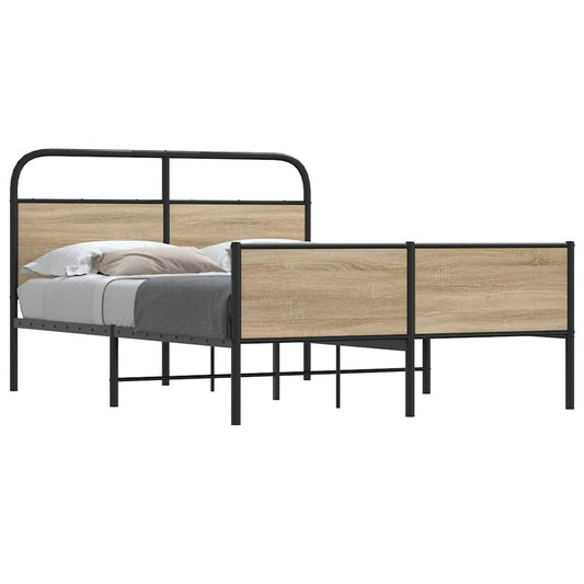 Bed Frame without Mattress 140x200 cm Sonoma Oak Engineered Wood