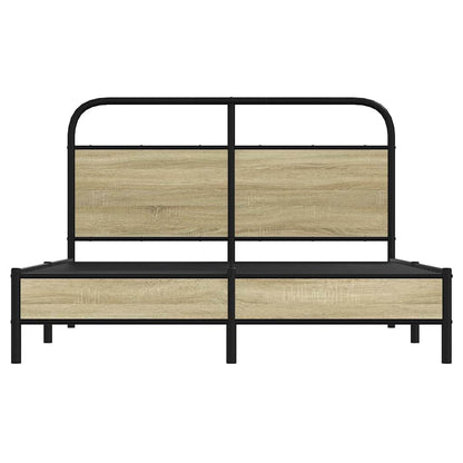 Bed Frame without Mattress 140x190 cm Sonoma Oak Engineered Wood