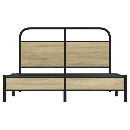 Bed Frame without Mattress 140x200 cm Sonoma Oak Engineered Wood