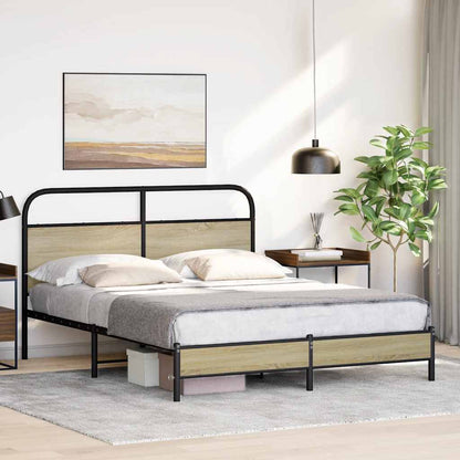 Bed Frame without Mattress 160x200 cm Sonoma Oak Engineered Wood