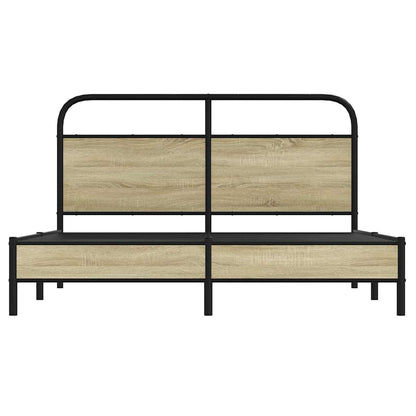 Bed Frame without Mattress 160x200 cm Sonoma Oak Engineered Wood