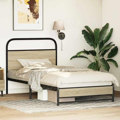 Bed Frame without Mattress 107x203 cm Sonoma Oak Engineered Wood