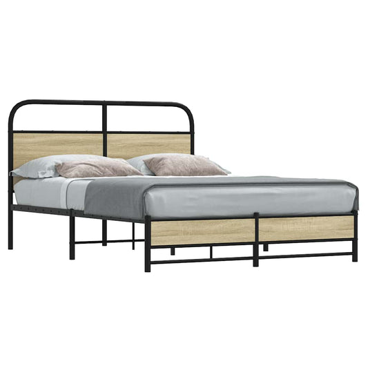 Bed Frame without Mattress 120x200 cm Sonoma Oak Engineered Wood