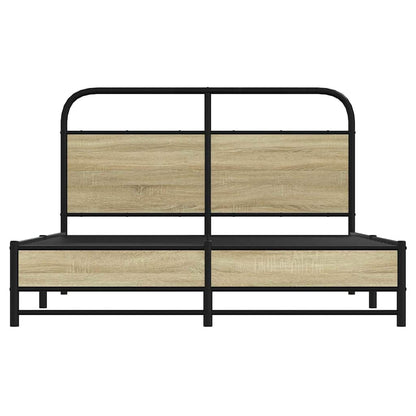 Bed Frame without Mattress 135x190 cm Double Sonoma Oak Engineered Wood