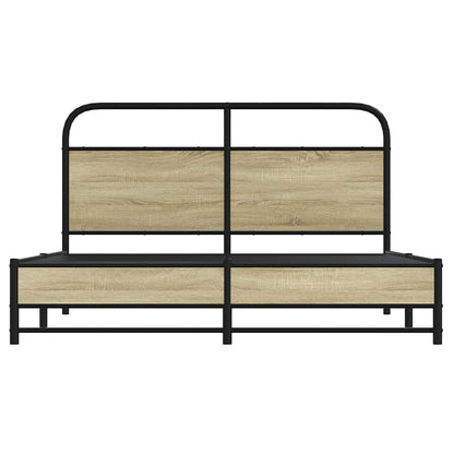 Bed Frame without Mattress 150x200 cm King Size Sonoma Oak Engineered Wood