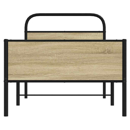 Bed Frame without Mattress 75x190 cm Sonoma Oak Engineered Wood