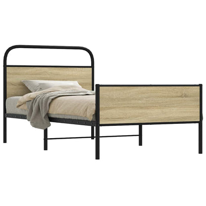 Bed Frame without Mattress 100x190 cm Sonoma Oak Engineered Wood