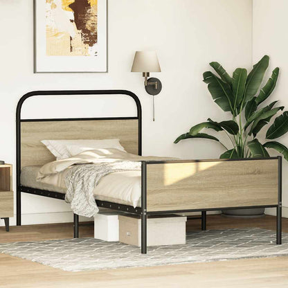 Bed Frame without Mattress 100x200 cm Sonoma Oak Engineered Wood