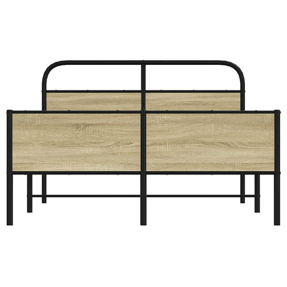 Bed Frame without Mattress 140x190 cm Sonoma Oak Engineered Wood