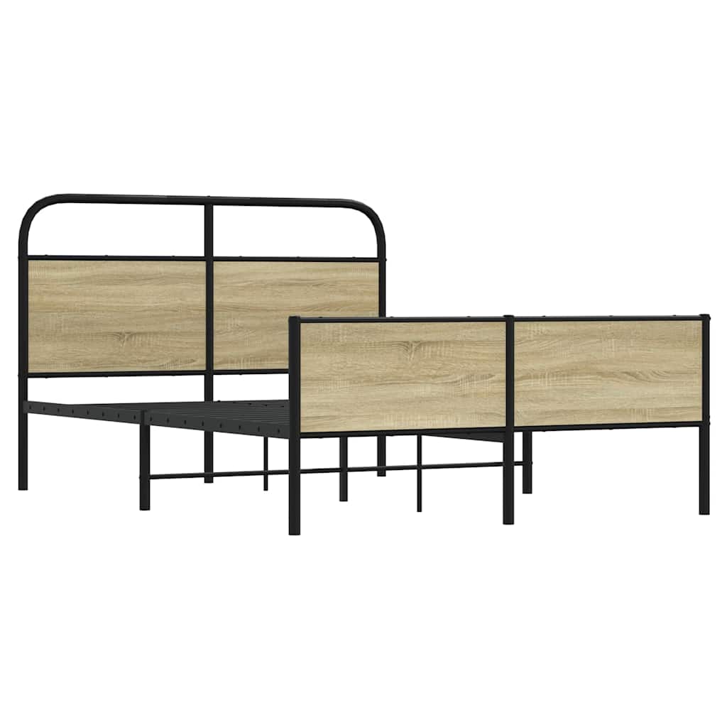 Bed Frame without Mattress 140x200 cm Sonoma Oak Engineered Wood