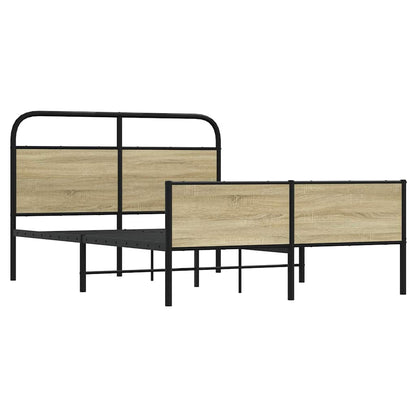 Bed Frame without Mattress 140x200 cm Sonoma Oak Engineered Wood