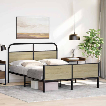 Bed Frame without Mattress 140x200 cm Sonoma Oak Engineered Wood