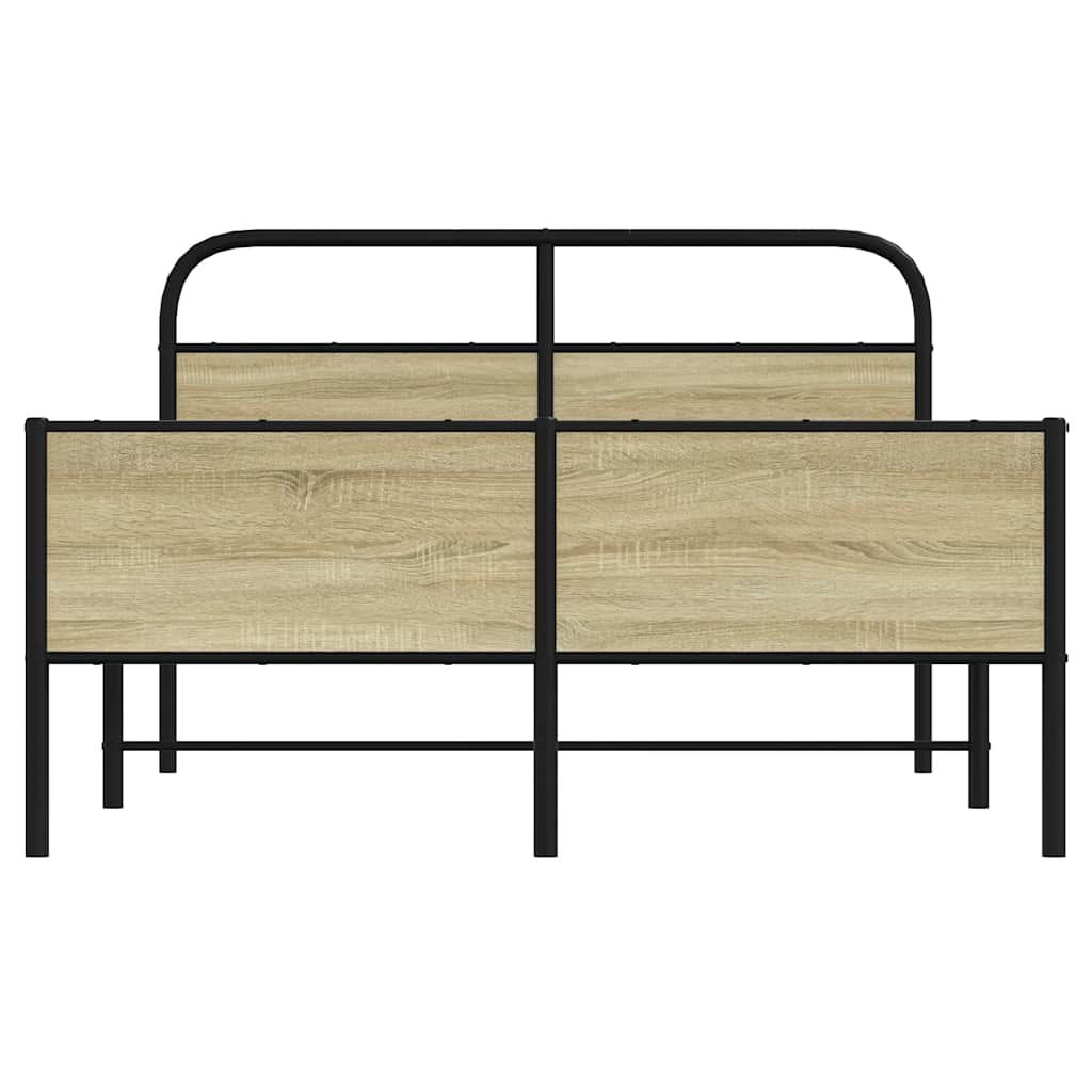 Bed Frame without Mattress 140x200 cm Sonoma Oak Engineered Wood