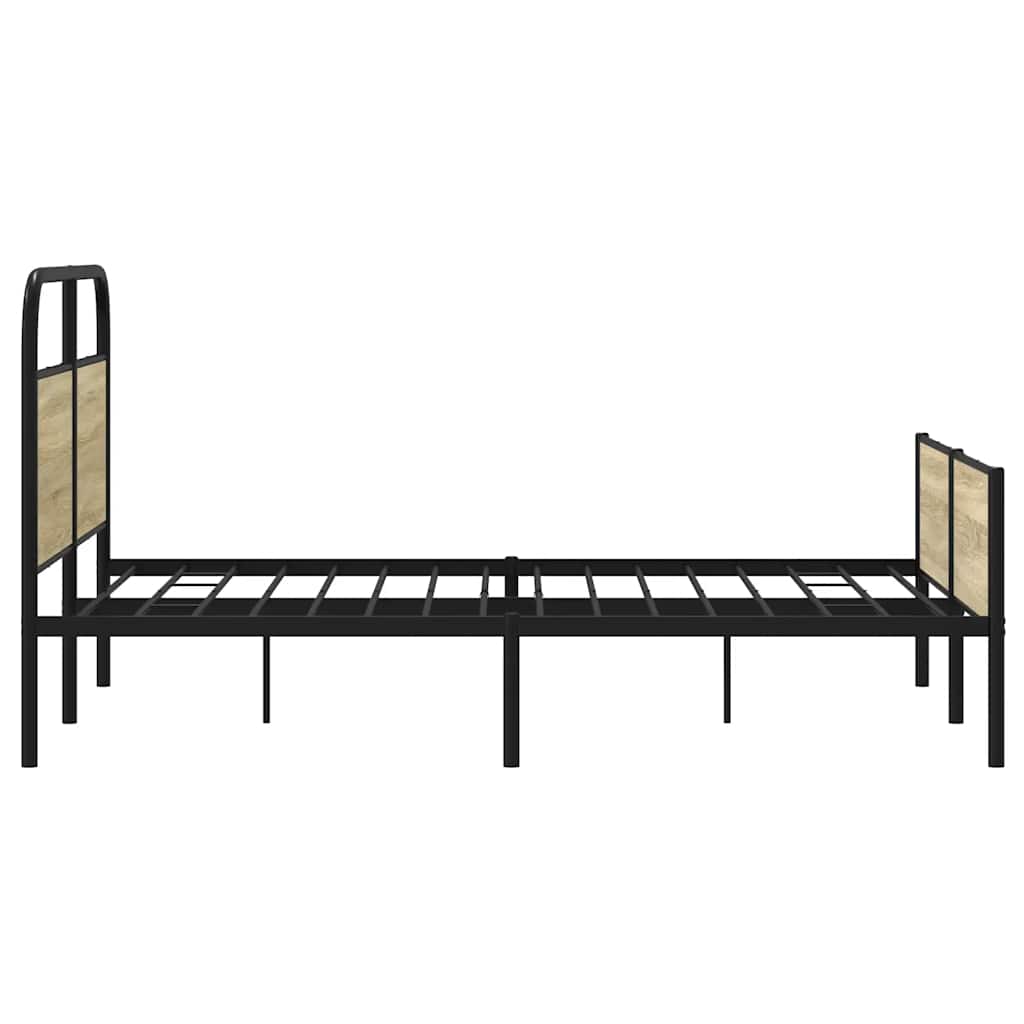 Bed Frame without Mattress 140x200 cm Sonoma Oak Engineered Wood