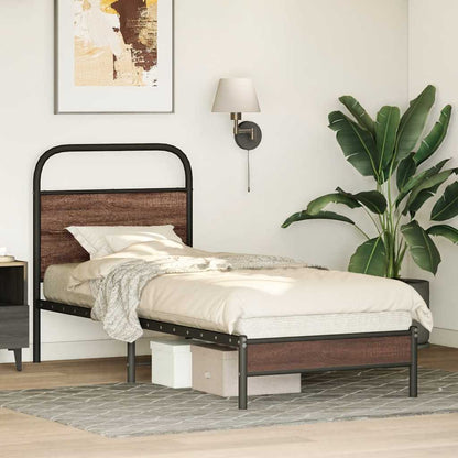 Bed Frame without Mattress 80x200 cm Brown Oak Engineered Wood