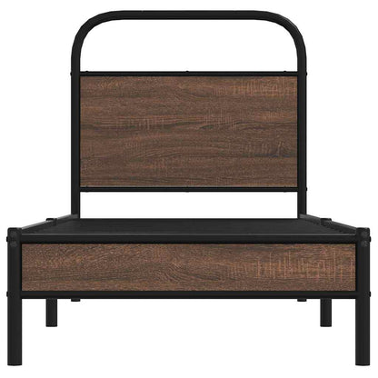 Bed Frame without Mattress 80x200 cm Brown Oak Engineered Wood