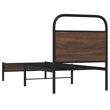 Bed Frame without Mattress 80x200 cm Brown Oak Engineered Wood