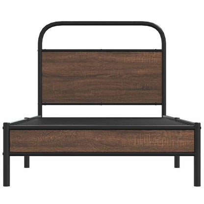 Bed Frame without Mattress 90x190 cm Brown Oak Engineered Wood