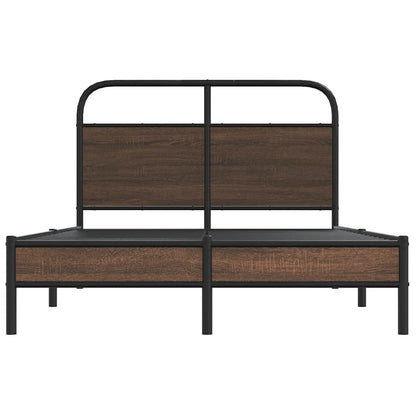 Bed Frame without Mattress 120x200 cm Brown Oak Engineered Wood