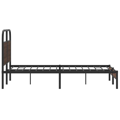 Bed Frame without Mattress 120x200 cm Brown Oak Engineered Wood