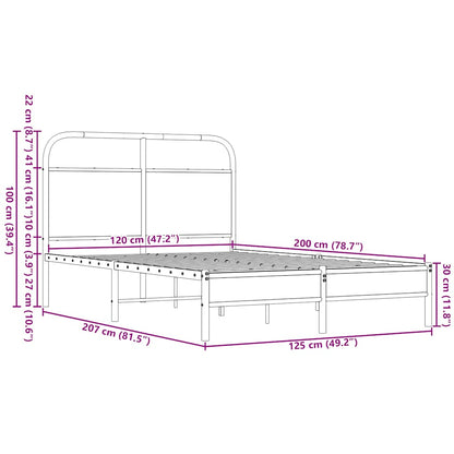 Bed Frame without Mattress 120x200 cm Brown Oak Engineered Wood